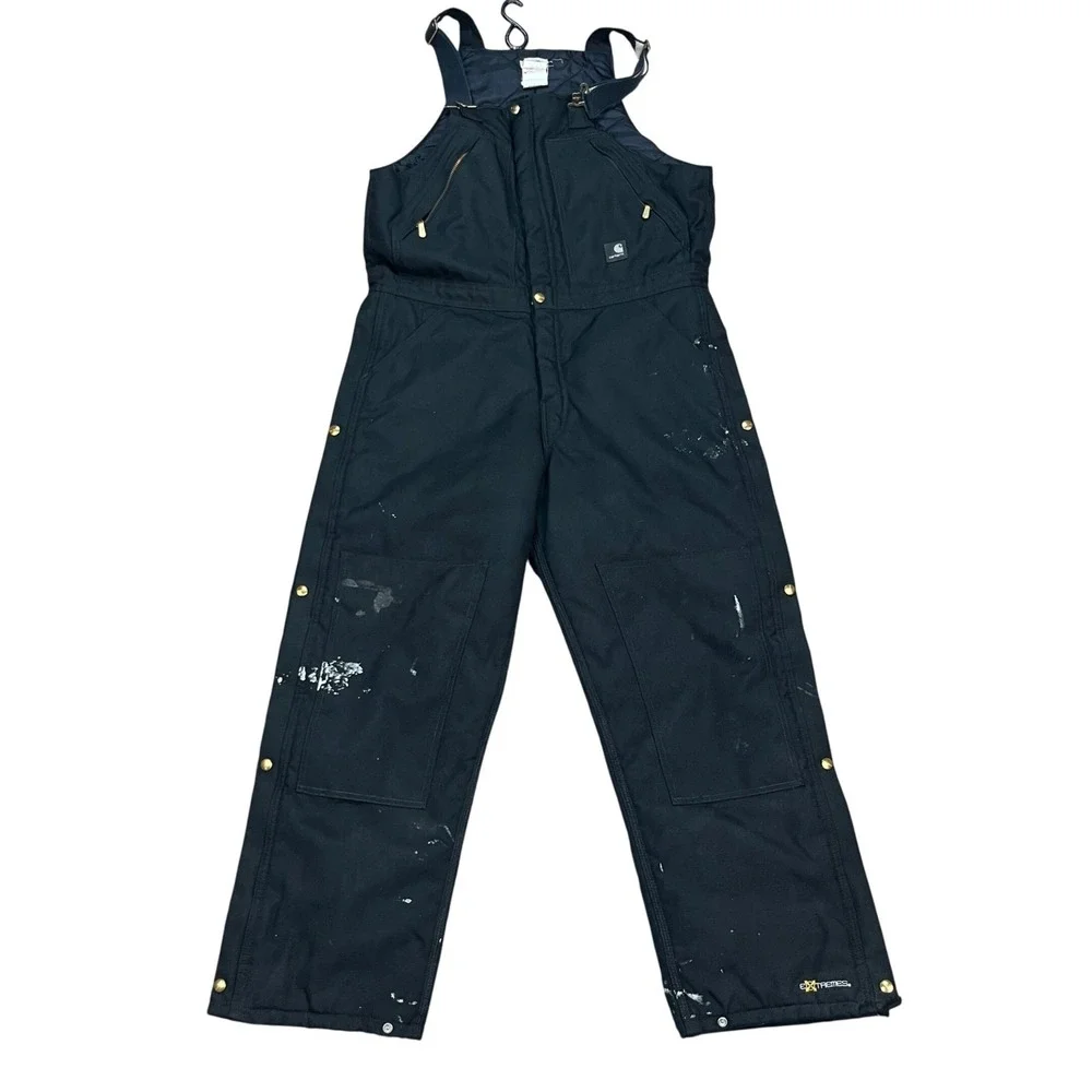 Carhartt Extremes Arctic Bib Overalls Mens 34x30 Black R33 BLK Cordura Insulated - Picture 1 of 12